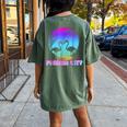 Panama City Flamingo Silhouette Group Vacation Women's Oversized Comfort T-Shirt Back Print Moss