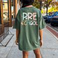 Preschool Dream Team Retro Back To School Teacher Student Women's Oversized Comfort T-shirt Back Print Moss