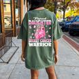Proud Daughter Of A Breast Cancer Warrior Boxing Gloves Women's Oversized Comfort T-shirt Back Print Moss