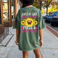 Pug Dog Mom Owner Sunflower Lover Cute Christmas Women's Oversized Comfort T-Shirt Back Print Moss