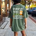 Pumpkin Spice Keeps This Teacher Nice Fall Halloween Autumn Women's Oversized Comfort T-shirt Back Print Moss