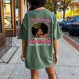 This Queen Was Born In October Birthday Afro Girls Women's Oversized Comfort T-shirt Back Print Moss