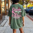 A Queen Was Born In October Happy Birthday To Me For Women's Oversized Comfort T-shirt Back Print Moss