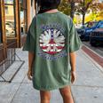 Question Authority Peace Sign & Daisy 60S 70S Hippie Boho Women's Oversized Comfort T-Shirt Back Print Moss