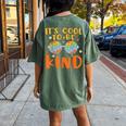 Retro It’S Too Cool To Be Kind Cute 60S 70S Hippie Costume Women's Oversized Comfort T-Shirt Back Print Moss