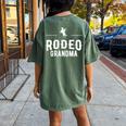 Rodeo Grandma Cowgirl Wild West Horsewoman Ranch Lasso Boots Women's Oversized Comfort T-Shirt Back Print Moss