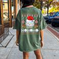 Santa Claus Golf Ball Xmas Tree Light Ugly Christmas Sweater Women's Oversized Comfort T-shirt Back Print Moss