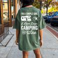 Im A Simple Girl Love Dogs Camping And Wine Camper Women's Oversized Comfort T-Shirt Back Print Moss