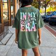 In My Soccer Mom Era Groovy Retro In My Soccer Mom Era Women's Oversized Comfort T-shirt Back Print Moss