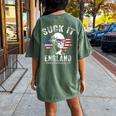Suck It England Funny 4Th Of July George Washington 1776 Gift For Womens Women's Oversized Graphic Back Print Comfort T-shirt Moss