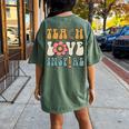 Teach Love Inspire Back To School Cute Teacher Women's Oversized Comfort T-shirt Back Print Moss