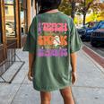 I Teach The Most Spooktacular Students Halloween Teacher Women's Oversized Comfort T-shirt Back Print Moss