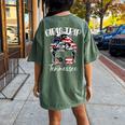 Tennessee Girls Trip 2023 Messy Bun Usa American Flag Women's Oversized Comfort T-shirt Back Print Moss