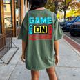 Video Game On Sixth Grade Gamer Back To School First Day Women's Oversized Comfort T-shirt Back Print Moss