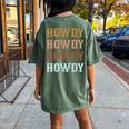 Vintage Howdy Rodeo Western Cowboy Country Cowgirl Women's Oversized Comfort T-Shirt Back Print Moss