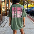 Vintage Retro Bride Rodeo Cowgirl Bachelorette Party Wedding Women's Oversized Comfort T-Shirt Back Print Moss