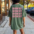 Vintage White Cowgirl Howdy Rodeo Western Country Southern Women's Oversized Comfort T-Shirt Back Print Moss