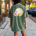 Watercolor Volleyball Boho Floral Volleyball Mom Women's Oversized Comfort T-Shirt Back Print Moss