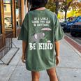 World Be Kind Elephant Trans Turtle Transgender Lgbt Women's Oversized Comfort T-Shirt Back Print Moss
