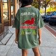 Xmas Tree With Light Seal Ugly Christmas Sweater Women's Oversized Comfort T-shirt Back Print Moss