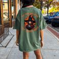 They Didn't Burn Witches They Burned Feminist Witch Women's Oversized Comfort T-shirt Back Print Moss