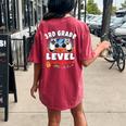 3Rd Grade Level Unlocked Video Game Back To School Boys Women's Oversized Comfort T-shirt Back Print Crimson