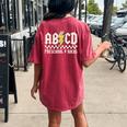 Abcd Preschool Rocks Pencil Lightning Teachers Rock Boys Women's Oversized Comfort T-shirt Back Print Crimson