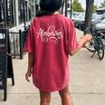 Alabama Bama Fancy White Script Women Girls Ns Women's Oversized Comfort T-Shirt Back Print Crimson