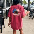 American Flag Sunflower Graphic 4Th Of July Independence Day Women's Oversized Comfort T-Shirt Back Print Crimson