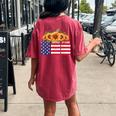 American Flag Sunflower 4Th Of July Independence Usa Day Women's Oversized Comfort T-Shirt Back Print Crimson