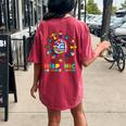 Around Globe Hispanic Flags Heritage Month Boys Girls Women's Oversized Comfort T-shirt Back Print Crimson