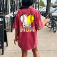 Awesome Leopard Ball Mom Baseball Lover Women Women's Oversized Comfort T-Shirt Back Print Crimson