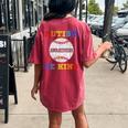 Baseball Lover Autism Awareness Puzzle Be Kind Kindness Women's Oversized Comfort T-Shirt Back Print Crimson