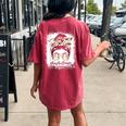 Baseball Mom Messy Bun Baseball Lover For Women Women's Oversized Comfort T-Shirt Back Print Crimson