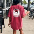 Baseball Sluggers Mom Messy Bun For Mothers Women's Oversized Comfort T-Shirt Back Print Crimson