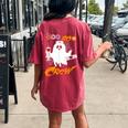 Boo Boo Crew Nurse Scrub Halloween Nurse For Women's Oversized Comfort T-shirt Back Print Crimson