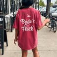 Brides Flock Flamingo Bachelorette Party Wedding Women's Oversized Comfort T-Shirt Back Print Crimson