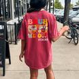 Bruh We Out Teacher Groovy Floral Schools Out For Summer Women's Oversized Comfort T-Shirt Back Print Crimson