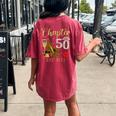 Chapter 50 Years Est 1973 50Th Birthday Wine Leopard Shoe Women's Oversized Comfort T-shirt Back Print Crimson