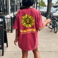 Childhood Cancer Awareness Leopard Yellow Sunflower Women's Oversized Comfort T-shirt Back Print Crimson