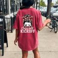 Classy Until Kickoff American Football Messy Bun Girl Women's Oversized Comfort T-shirt Back Print Crimson
