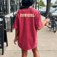 Cowgirl Aesthetic Y2k 90S Vintage Beige Brown Cute N Girl Women's Oversized Comfort T-Shirt Back Print Crimson