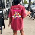 Crush Second Grade Dabbing Unicorn Back To School Girls Women's Oversized Comfort T-shirt Back Print Crimson