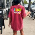 Cute Steam Teacher Girls Boys Team Steam Squad Women's Oversized Comfort T-shirt Back Print Crimson