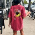 Daisy Peace Sign Love Hippie Soul Flower Lovers 60S 70S Women's Oversized Comfort T-Shirt Back Print Crimson