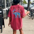 Diabetes Type 1 Awareness Sunflower Elephant Be Kind Women's Oversized Comfort T-Shirt Back Print Crimson