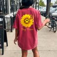 Dog Mom Sunflower Paw Print Women's Oversized Comfort T-Shirt Back Print Crimson