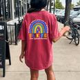 Down Syndrome Blue Yellow Rainbow Down Syndrome Awareness Women's Oversized Comfort T-Shirt Back Print Crimson