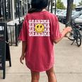 Grandma One Happy Dude Birthday Theme Family Matching Women's Oversized Comfort T-shirt Back Print Crimson