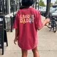 Groovy Daddy Retro Dad Matching Family 1St Birthday Party Women's Oversized Comfort T-shirt Back Print Crimson